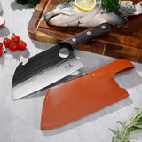 SHANGDAO 7"Deba Knife, Hand Forged Cleaver Butcher Knife for Meat Cutting