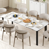 Rectangular Dining Table for 6-8 15mm Thick Metal Frame Wave Edge Dinner Tables