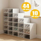 24pcs/set Transparent Plastic Shoe Case, Organizer Drawer Shoe Rack White
