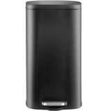 Trash Can, Stainless Steel Kitchen Garbage Can, Step Waste Bin with Hinged Lid