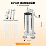 Hand-crank Sausage Stuffer Filling Machine| 6 Lbs Stainless Steel Sausage Maker