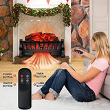 Electric Fireplace Insert with Infrared Remote, 5 Flame Levels, 24H Timer