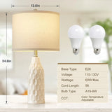 24.8" Bedside Lamps Set of 2 with Color Temperature for Nightstand Living Room