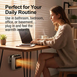 Portable Ceramic Space Heater with Adjustable Thermostat, Timer for Office