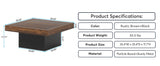 Engineered Wood Low Coffee Table for Living Room Rustic Brown & Black