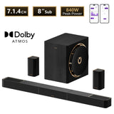 ULTIMEA 7.1.4ch Soundbar with 8" Wireless Subwoofer&2 Surround Speakers
