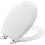 400TTA 000 Economy Toilet Seat Durable Enameled Wood ROUND White and 500EC 390 Toilet Seat ith Easy Clean