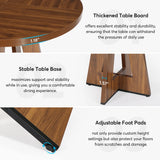 Tribesigns Round Dining Table for 4, 47 Inch Farmhouse Kitchen Table Small Dinner Table