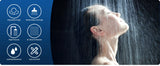 Bathroom Waterfall Shower Head, Fixed Showerheads with Adjustable Swivel Ball,