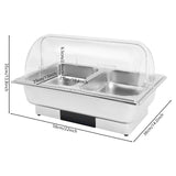Electric Heating 9L Chafing Dish Buffet Chafer| Touch Control Stainless Steel Catering Warmer Server