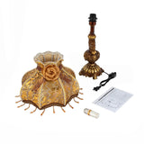 European Gold Table Lamp, 100-260V Bedside Desk Light, Table Lamp