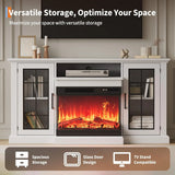 59"/75" Farmhouse Electric Fireplace TV Stand 12 Color 3D Realistic Flame