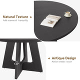 Round Dining Table for 4-6 People Space Saving Rustic Wooden Kitchen Table