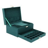 17x24x11cm 3 Tiers Large Capacity Jewelry Box with Safety Lock for Rings