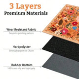 Office Chair Mat for Hardwood and Tile FloorBoho Floral 36"x48" Computer Chair Mat