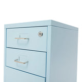 3 -Tiers  Vertical File Cabinet Metal Mobile File Cabinet with Lock Filing Cold-rolled Steel Cabinet Under Desk