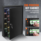 SucceBuy 48/100/200-Key Cabinet Key Lock Box W/ Adjustable Racks Security Key Storage Box
