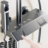 Bathroom Shower Full Set Black White Gray Bathtub Shower System Rain Pressurized Digital LED Shower MD DC PRINT
