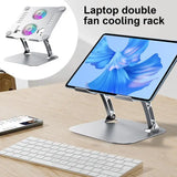 Laptop Stand With Fan Lifting Laptop Cooling Stand Ergonomic Foldable Lifting Laptop Cooling Pad With Double Fan Adjustable
