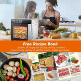 8-Tray Stainless Steel,600W with 4 Presets & Digital Timer for Jerky, Fruit, Herbs
