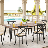 Tribesigns Dining Table180x80x75cm, Spacious Rustic Industrial Table for 6-8 People