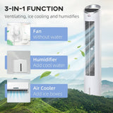 40" Evaporative Air Cooler with Water Tank, 3-In-1 Ice Cooling Fan for Home