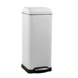 8 Gallon Step Trash Can, Square Fingerprint-Proof Garage Can with Soft-Close Lid for Home with Removabe