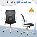 TCGBKAF White Foldable Office Chair Ergonomic Mesh Computer Chair