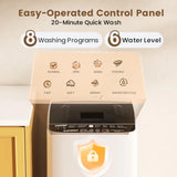 Portable washing machine for apartments RVs homes: 1.08 cu.ft full-automatic with 8 programs 6 water levels