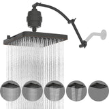 Hibbent Rain Filtered Shower Head, 13'' High Pressure Rainfall 5 Modes Showerhead