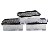 5 x 30L Clear Underbed Plastic Stacker Box Large Storage Box With Lids