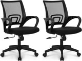 Black Mesh Gaming Office Chair Mid Back Lumbar Support Adjustable Height Swive