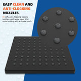 Bathroom Waterfall Shower Head, Fixed Showerheads with Adjustable Swivel Ball,