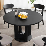 Farmhouse Round Fluted Dining Table for 4, 47 Inch Circle Kitchen Table with Wooden Pedestal Base, Dinner Tables, Customized