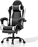 Athena Collection Carbon Fiber Black Gaming Chair - Ergonomic with Footrest