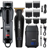 Solimpia Professional Hair Clipper 3-piece Set for Men Rechargeable Cordless Barber Clippers