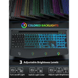 Keyboard and Mouse Backlits, Wrist Rest, LED Mouse, Rechargeable Ergonomic Keyboard with Phone Holder