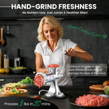 Manual Meat Grinder with Stainless Steel Sausage Stuffer, Hand Crank Mincer for Beef
