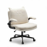 TCGBKAF Black Criss Cross Chair with Wheels&Flip-Up Arms, 25" Seat Cross Legged Office Chair with Flip-Up Back, Ergonomic Computer Desk Chair, Adjustable