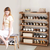 Wooden Shoe Rack Shoes Storage Organizer 6 Layer for Living Room