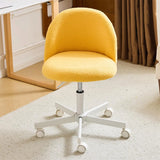 VINGLI White Modern Velvet Vanity Chair with Back - Silent Wheels Stylish Comfortable
