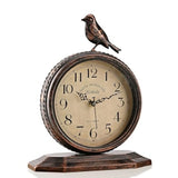 8-Inch Antique Mantel Clocks for Living Room, Retro Table Metal Silent