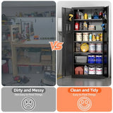 Metal Storage Cabinet with 5 Adjustable Shees, Garage Storage Cabinet with Lock
