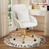 Home Office Desk Chair Comfy with Adjustable Swivel Wheels, Modern Velvet Makeup