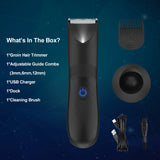 Hatteker Groin Area Hair Trimmer Lawn Mower Ceramic Blade Waterproof Wet Dry Clippers Pubic Armpit Body Hair