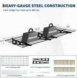 2 Pack 2x6Ft Garage Shelving Wall Mounted,  24"x72" Wall Shelf Garage Storage Rack Floating Shelves