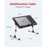 Laptop Desk Table, Adjustable Laptop Stand, Portable Lap Desks with Foldable Legs