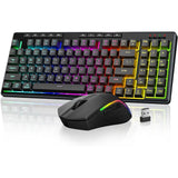 Wireless Mechanical Keyboard and 4800 DPI RGB Gaming Mouse with 61G Lightweight