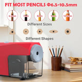 Electric Pencil Sharpener, Fast and Hands-Free, 10K+ Uses, 5 Nibs,