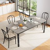78.7" Farmhouse Dining Table for 6-8 People - Rustic Industrial Kitchen Table with Sturdy Metal Frame